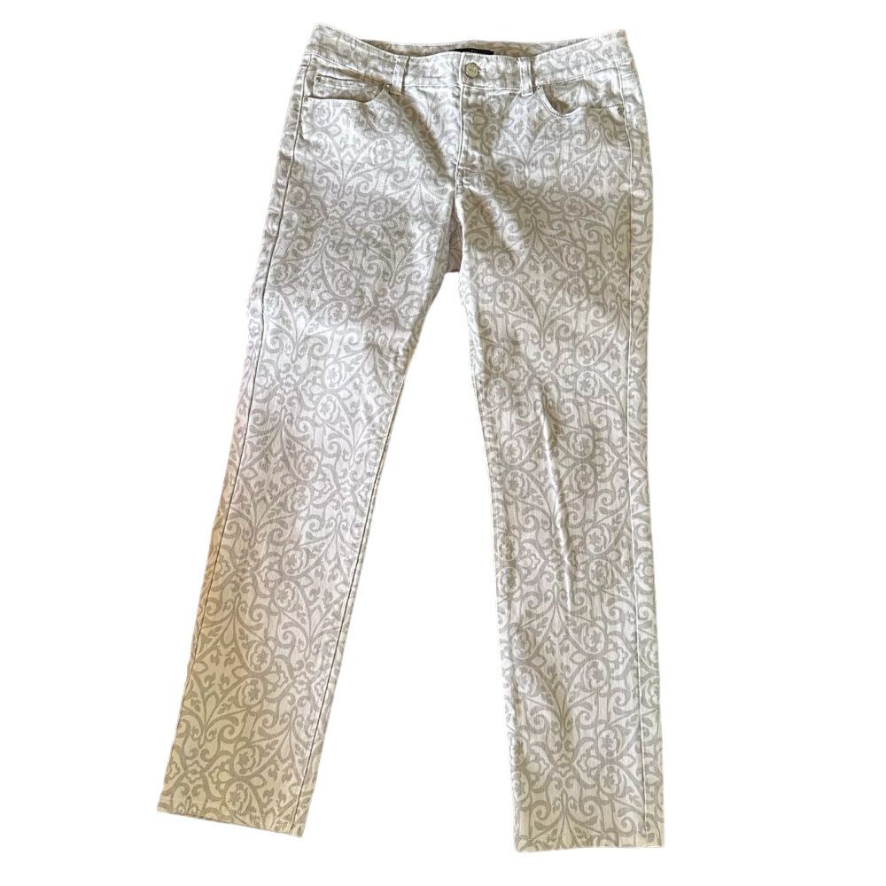 White House Black Market Vaca Slim Ankle Pants Size 8R 32x30 Floral Paisley